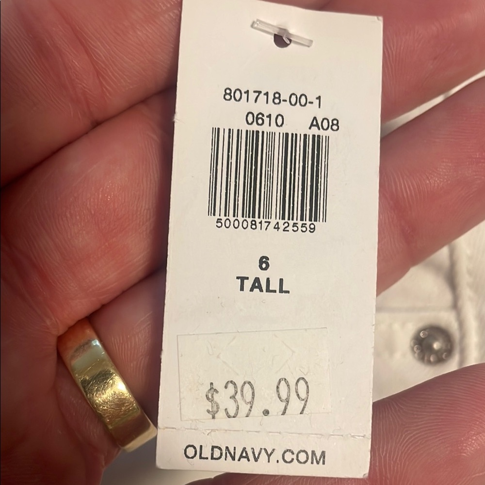 Old Navy Women's White Straight Leg Jeans 6 Tall nwt - Picture 12 of 12